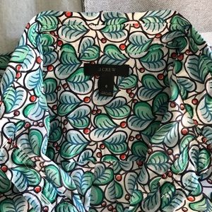 J Crew Popover Blouse Floral Cotton